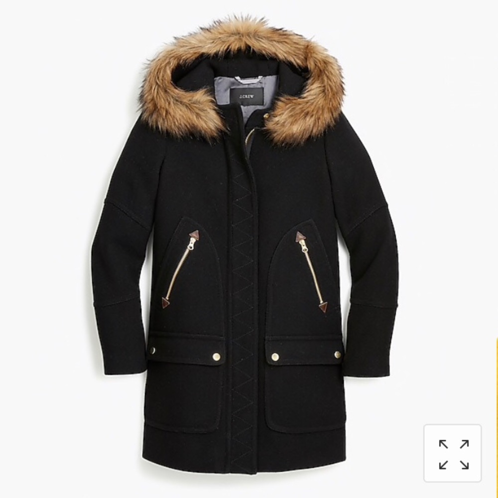 NWT JCrew Chateau Parka Black Petite 0